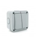 Выключатель двойной наружного монтажа, водонепроницаемый, IP66, AC:110-250V, 10A, White