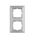 Рамка Panasonic Arkedia Slim двойная, вертикальная, серебряная