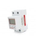 Однофазный электронный счетчик на DIN-рейку, 80А, 220V, LCD + подсветка, отображение V, A, kW (35х65х78мм)