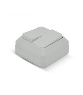 Выключатель двойной наружного монтажа, White, Q10