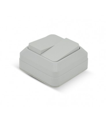 Выключатель двойной наружного монтажа, White, Q10