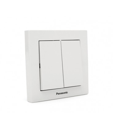 Выключатель Panasonic Karre Plus 55 двухклавишный, белый