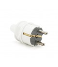 Вилка VIKO Євро прямая с заземлением. 16А 260V, White. ПВХ