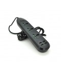 Сетевой фильтр ТВ-Т16, 3 розетки + 4 USB, 2 м, сечение 3х0,75мм, 3000W, Black, Box