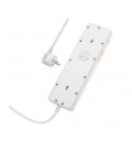 Сетевой фильтр HOCO AC13A на 5 розеток + 3 USB+ USB-C, 17W, 220В, кабель 1,5м, White, Box