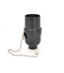 Патрон электрический цоколь Е26 черный, с цепочкой для включения