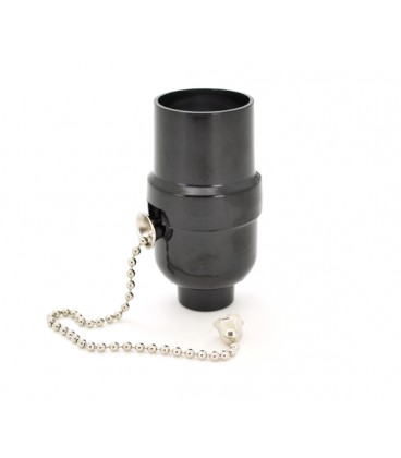 Патрон электрический цоколь Е26 черный, с цепочкой для включения