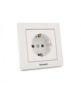 Розетка Panasonic Karre Plus 55 с заземлением, белая