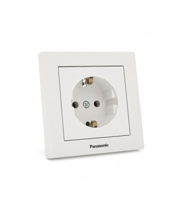 Розетка Panasonic Karre Plus 55 с заземлением, белая