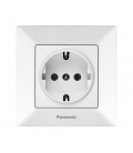 Розетка Panasonic Arkedia Slim с заземлением, белая