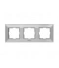 Рамка Panasonic Arkedia Slim тройная, горизонтальная, серебряная