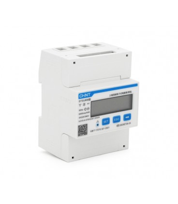 Трехфазный электронный счетчик CHINT DDSU666-3-220/380V1.5-6A, трехфазный на DIN-рейку, 220/380V, 6A, LCD, 100*72*65mm