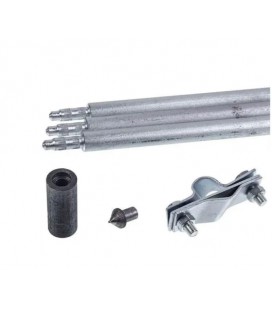 Комплект заземления под насадку SDS-max, оцинкованная сталь ( Шпилька 1.5м D20 1 шт ,Шпильки 1.5м D20 4шт, Насадка ударная ,Наса