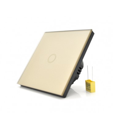 Сенсорный выключатель AOYAN, одноканальный, Gold, 86х86х35мм