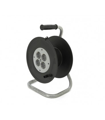 Катушка для удлинителя до 25м без кабеля на 4 гнезда с заземлением Ø250 мм