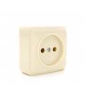 Розетка без заземления наружного монтажа, White, Q42