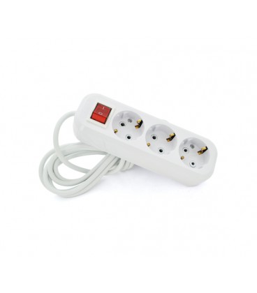 Удлинитель с заземлением и выключателем Makel на 3 розетки, 3м, ОЕМ