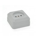 Розетка без заземления наружного монтажа O0022, White, Q20