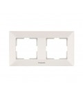 Рамка Panasonic Arkedia Slim двойная, горизонтальная, кремовая