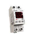 Защитное реле с контролем тока и напряжения VA-50A M2R c термозащитой на DIN-рейку, 50А, 11000Вт, 120-270В, двухмодульное (красн