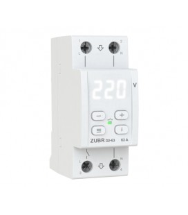Защитное реле напряжения однофазное D2-63 на DIN-рейку, 63А, 13900ВА, 120-280В, двухмодульное с индикатором напряжения (Белый)