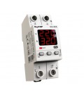 Защитное реле с контролем тока и напряжения VA-32A M2R c термозащитой на DIN-рейку, 32А, 7000Вт, 120-270В, двухмодульное (красны