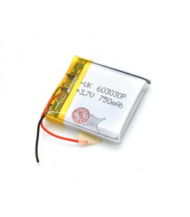 Литий-полимерный аккумулятор 6*30*30mm (Li-ion 3.7В 750мА·ч)