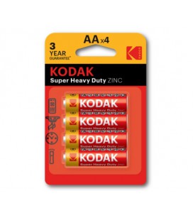 Батарейка солевая KODAK Super Heavy Duty R6, АА, 4шт в блистере, цена за блистер