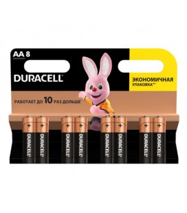 Батарейка щелочная DURACELL LR06 (АА) MN1500, 8шт в блистере, цена за блистер