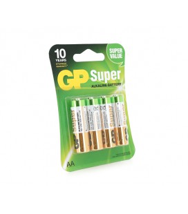 Батарейка GP Super 15A-2UE4, щелочная AA, 4 шт в блистере, цена за блистер