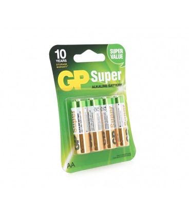 Батарейка GP Super 15A-2UE4, щелочная AA, 4 шт в блистере, цена за блистер