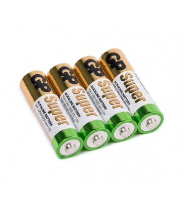 Батарейка GP Super 15A-S4, щелочная AA, 4 шт в вакуумной упаковке, цена за упаковку