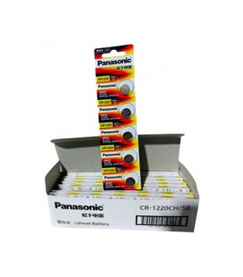 Батарейка литиевая CR1220CH, PANASONIC, 3V, 35 mAh, 12.5x2mm, 0.8g, 5 шт в блистере (упак.100 штук) цена за блист.