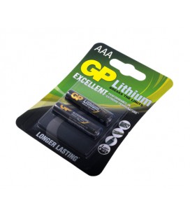 Батарейка GP 24LF-U2, литиевая AAA, 2 шт в вакуумной упаковке, цена за упаковку