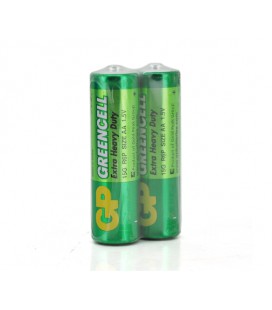 Батарейка солевая GP Greencell 15G-2S2, AA, 2 шт в вакуумной упаковке, цена за упаковку