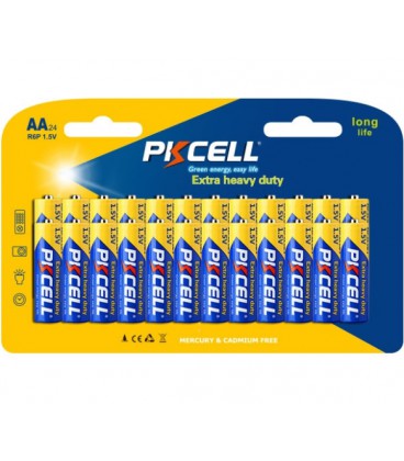 Батарейка солевая PKCELL 1.5V AA/R6, 24 штуки в блистере цена за блистер, Q12