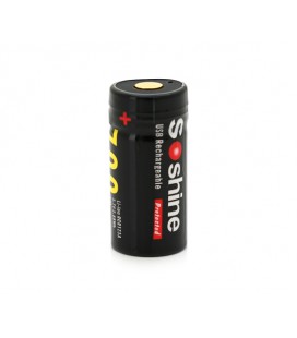 Аккумулятор Soshine RCR123USB 16340/CR123 Li-Ion, microUSB, 700mAh, 2.1A, 4.2/3.7/2.75V, Black