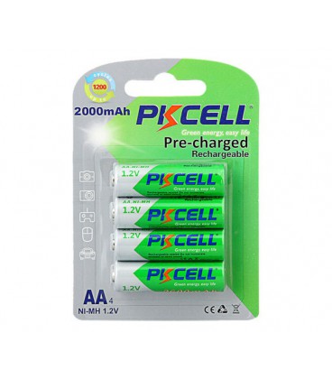 Аккумулятор PKCELL 1.2V AA 2000mAh NiMH Already Charged, 4 штуки в блистере цена за блистер, Q12