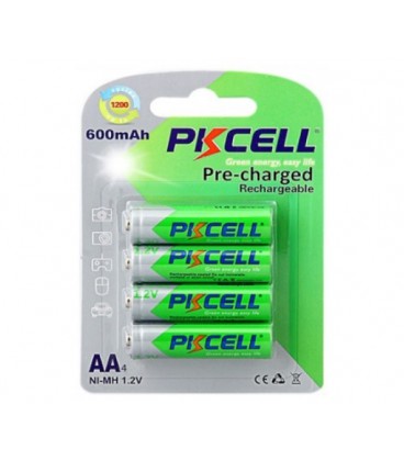 Аккумулятор PKCELL 1.2V AA 600mAh NiMH Already Charged, 4 штуки в блистере цена за блистер, Q12