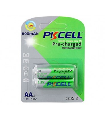 Аккумулятор PKCELL 1.2V AA 600mAh NiMH Already Charged, 2 штуки в блистере цена за блистер, Q12