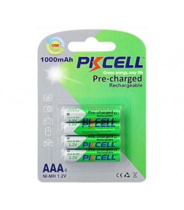 Аккумулятор PKCELL 1.2V AAA 1000mAh NiMH Already Charged, 4 штуки в блистере цена за блистер, Q12