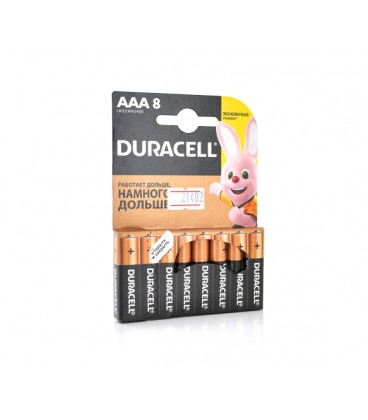 Батарейка щелочная DURACELL LR03 (ААА) MN2400, 8шт в блистере, цена за блистер