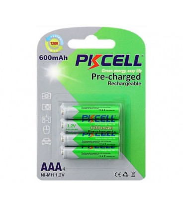 Аккумулятор PKCELL 1.2V AAA 600mAh NiMH Already Charged, 4 штуки в блистере цена за блистер, Q12