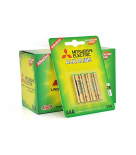 Батарейка щелочная MITSUBISHI 1.5V AAA/LR03, 4pcs/card, 48pcs/inner box, 576pcs/ctn