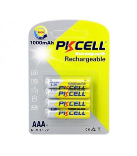 Аккумулятор PKCELL 1.2V AAA 1000mAh NiMH Rechargeable Battery, 4 штуки в блистере цена за блистер, Q12