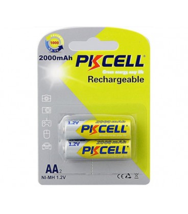 Аккумулятор PKCELL 1.2V AA 2000mAh NiMH Rechargeable Battery, 2 штуки в блистере цена за блистер, Q2