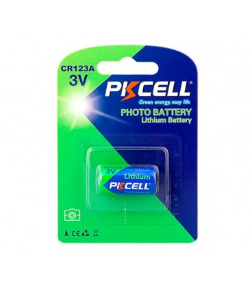 Батарейка литиевая PKCELL 3V CR123A Lithium Manganese Battery цена за блист, Q8/96