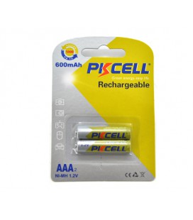 Аккумулятор PKCELL 1.2V AAA 600mAh NiMH Rechargeable Battery, 2 штуки в блистере цена за блистер, Q12