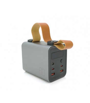 PowerBank 100W KP KG-600 60000mAh, Input:(Type-C), Output:(USB,Type-C), PD120W для Laptop, plastic, Silver, Box