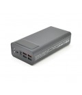PowerBank XO-PR124-40000mAh, Input: 5 V/2A, (Micro, Type-C, Lightning), Output: 5 V/2 A, (4xUSB, Type-C), Q16, plastic, black